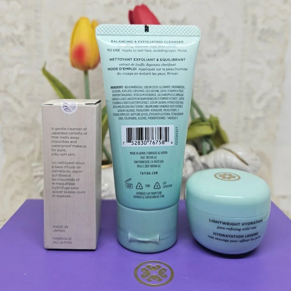 Tatcha Water Cream Matcha Deep Cleanse with Oil Cleanser Travel Set
